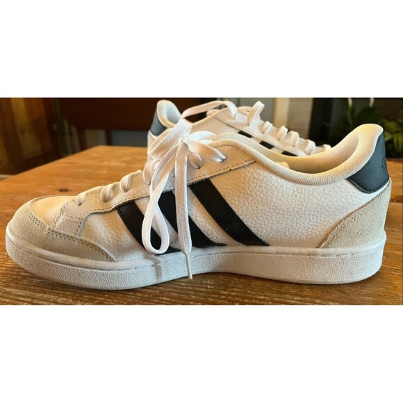 Adidas Grand Court Men\'s 10.5 White Black Leather Sneakers FW3277 main image 5